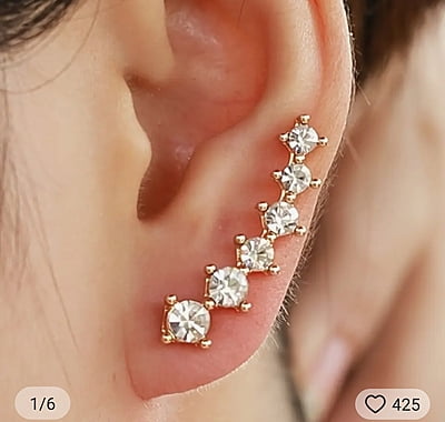 Rhinestone Ear Clips EarRings
