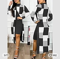 Two set Ladies Print Cardigan Dress