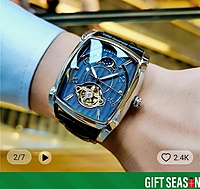 HOT!!! Spin Mechanism Celebrity Sky Blue Hand Clock