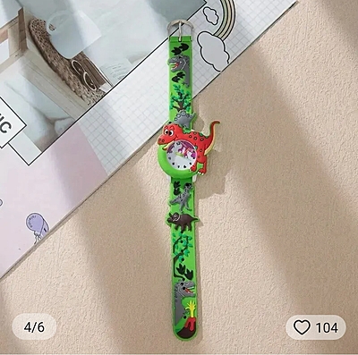 3D Dinosaurs Silicone Quartz Watch For Kids