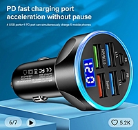 250W Car Fast Charger with 6 USB Charging Ports 250W Car Fast Charger with 6 USB Charging Ports