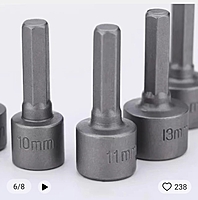 9 PCS SPINNER HEAD HEX SOCKET BOLTS DRIVERS 9 PCS SPINNER HEAD HEX SOCKET BOLTS DRIVERS