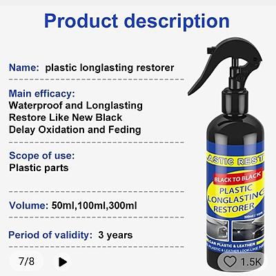100ml Car Plastic Restoring Cleaning Agent