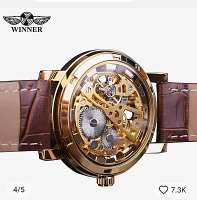 MECHANICAL SKELETON TRANSPARENT WATCH